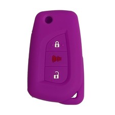 Key Fob Cover Hybrid Corolla: 3 Buttons Silicone Remote Case Protector Purple
