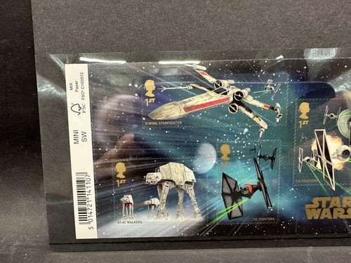 2015 Star Wars Mini foglio codice a barre MS3770 francobolli Royal Mail MNH decimale GB - Foto 2 di 5