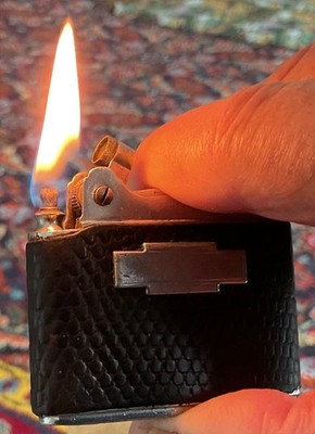 Vintage Ronson Leather Wrapped Adonis Pertol Lighter / VG / Serviced.