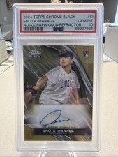 Perfect PSA 10 /50 2024 Topps Chrome Black Shota Imanaga Auto Gold Refractor