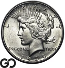 1934-D Peace Dollar, Lustrous Near Gem BU++, Tough This Nice