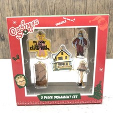 A CHRISTMAS STORY 5 PC~PIECE~ORNAMENT SET~LEG LAMP~FRAGILE CRATE~DERANGED EASTER