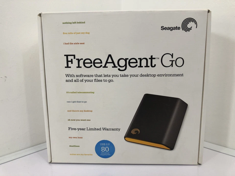 Seagate FreeAgent Go 80GB Portable External Hard Drive For Windows PC NEW SEALED - Image 2 of 4