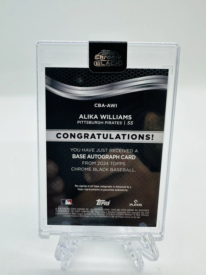2024 Topps Chrome Black Alika Williams Rookie Base Auto #CBA-AWI Pirates - Image 2 of 2