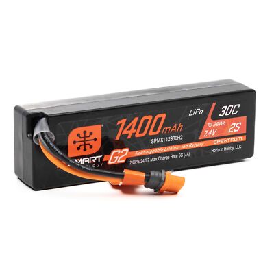 Spektrum SPMX142S30H2 - Smart G2 7.4V 2S LiPo Battery w/ IC2, 30C 1400mAh