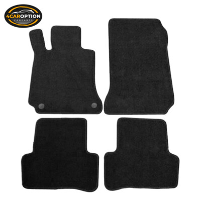 Fits 08-11 Benz W204 C-Class Sedan Nylon Car Floor Mats Front Rear Black Carpet