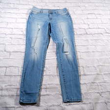Maurices Light Wash Distressed Skinny Womens Blue Jeans M Medium