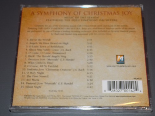SYMPHONY OF CHRISTMAS JOY Holiday Classics Eden Symphony Orchestra CD SEALED NEW - Picture 2 of 3