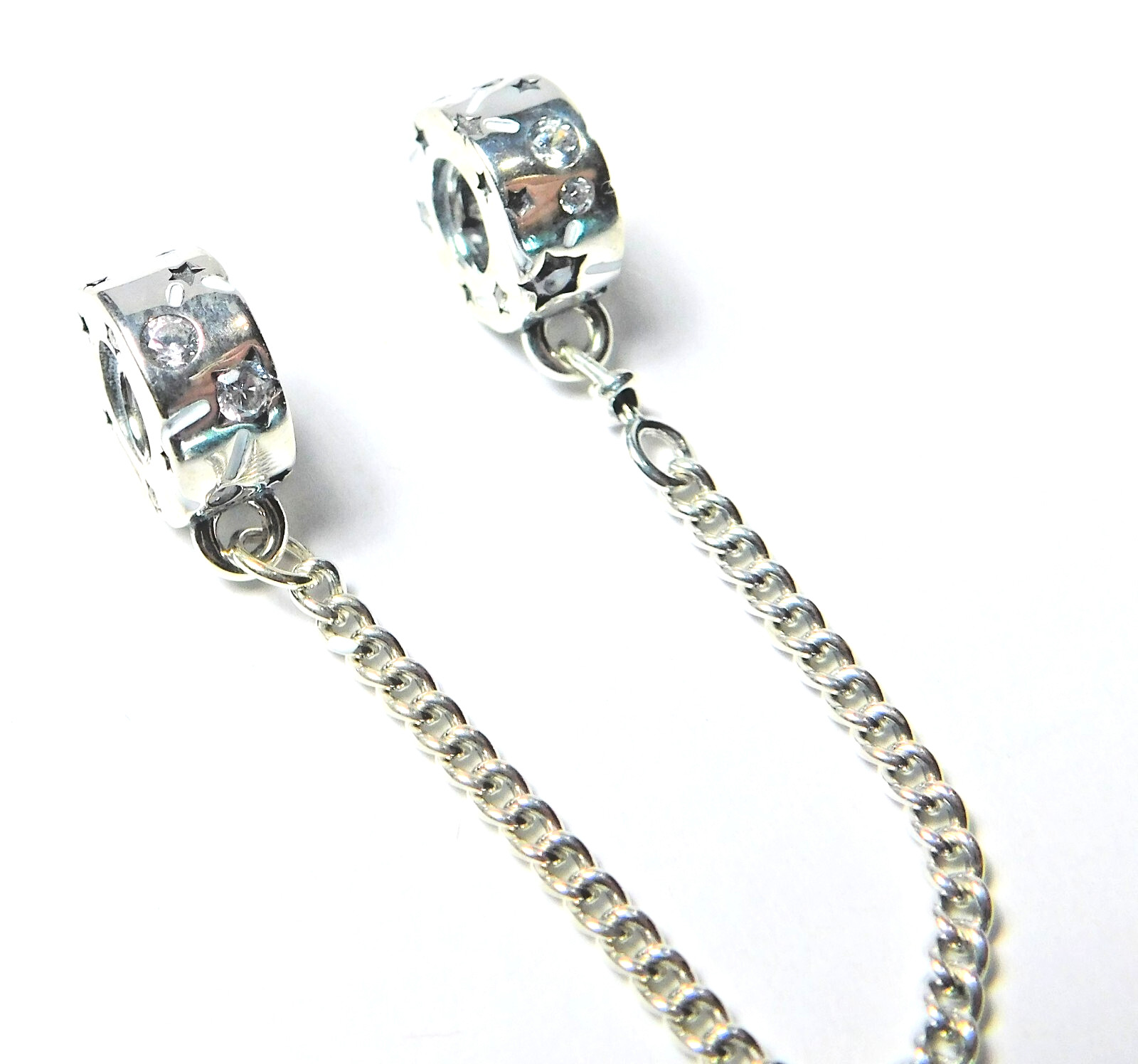 Authentic Pandora Charm, Stars and Galaxy Safety Chain, #790011C01-05