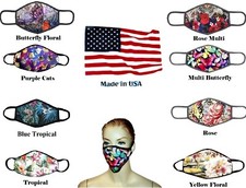 Face Mask Reusable And Washable Double Layer Fabric Made in USA