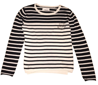 ZADIG&VOLTAIRE weicher Baumwoll-Feinstrick Mädchen Streifen Pullover 10 Jahre guter Zustand