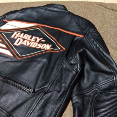 Harley Davidson Motorcycle Jacket Double zipper,size M Black