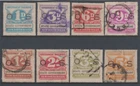 Railway Parcel Stamps 1d to 5/- OS overprinted group of 8 State Government NSW