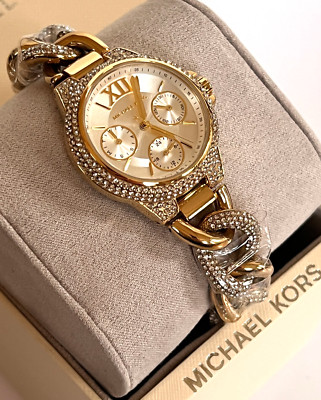 時計 MICHAEL KORS WATCH AND 18k GOLD NECKLACE Amazon.com: Michael Kors MK Chain Lock Three-Hand Gold-Tone