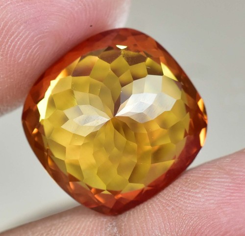 FLAWLESS Natural Imperial Topaz 27.10 Ct Cushion Certified Untreated Gemstone - Picture 6 of 7