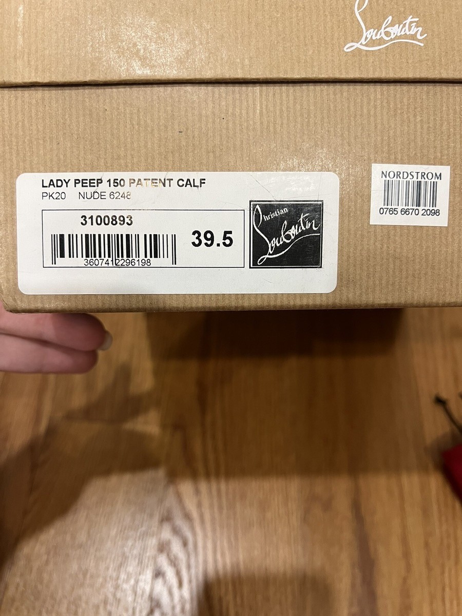 CHRISTIAN LOUBOUTIN LADY PEEP 150 PATENT CALF NUDE SIZE 39.5 | eBay