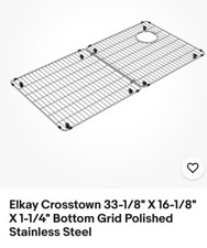 Elkay CTXFBG3316 Crosstown Stainless Steel Bottom Grid Sink Kit Convenient Drain