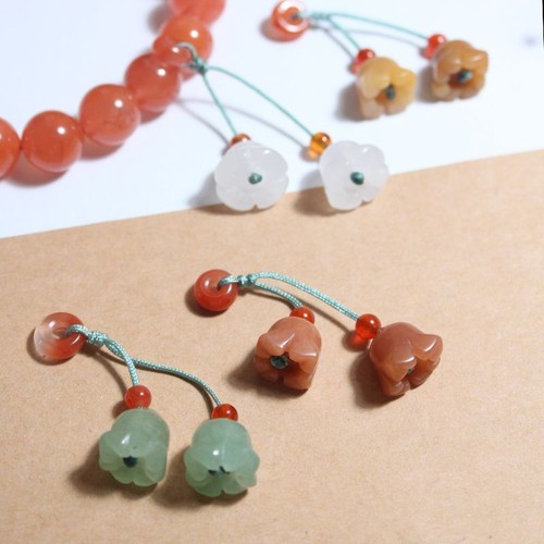 Golden Jade Wind Chime Flower Chime Flower Hand Rope Bead Pendant Accessories - Picture 14 of 20