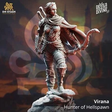 Virana Elf Hellspawn Hunter Ranger Rogue Fighter Miniature | D&D DnD |