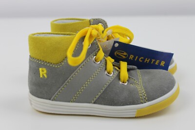 Neue Richter Halbschuhe Gr. 21 grau gelb Sneaker Schnürschuhe