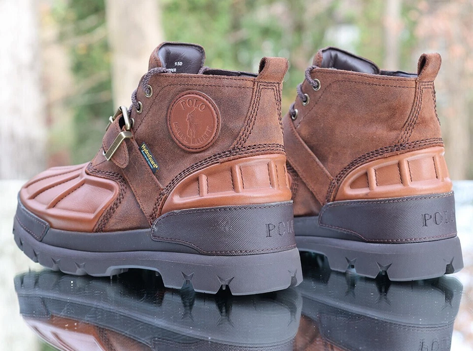 Polo Ralph Lauren Oslo Botas bajas impermeables Hydroguard Cuero Marrón Talla 13 Foto 3 de 4
