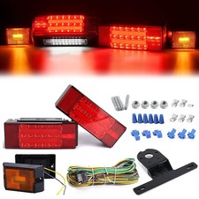 Rear Led Submersible Trailer Tail Lights Kit Boat Side Marker Truck Waterproof