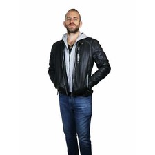 Mauritius Men's Hooded Leather Jacket