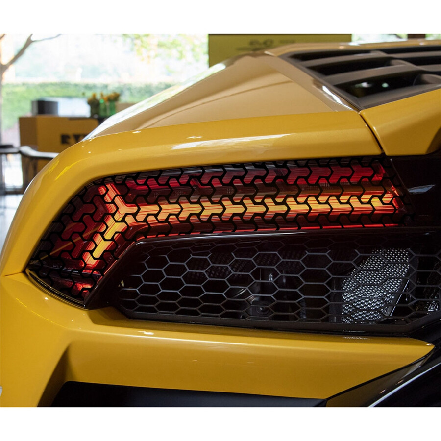 2x Taillight Film Decals Carbon Fiber Look Car DIY Honeycomb Stickers Decoration