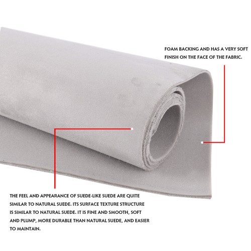 74"x60" Gray Suede Headliner Fabric Car Interior Ceiling Upholstery Material - Picture 10 of 12