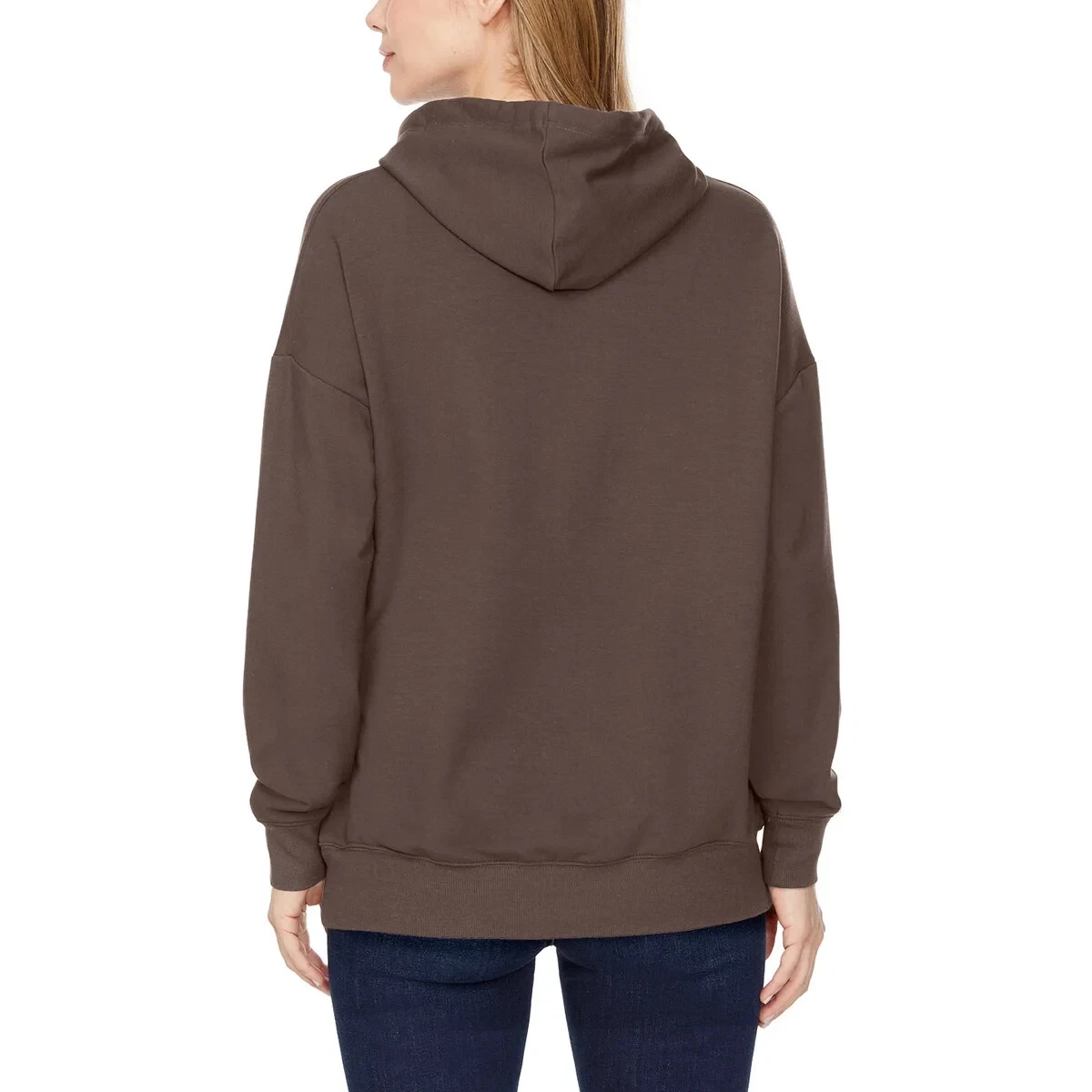 OFF WHITE Pullover donna Buffalo felpa con cappuccio pile manica lunga con tasche XS–3X nuovo con etichette