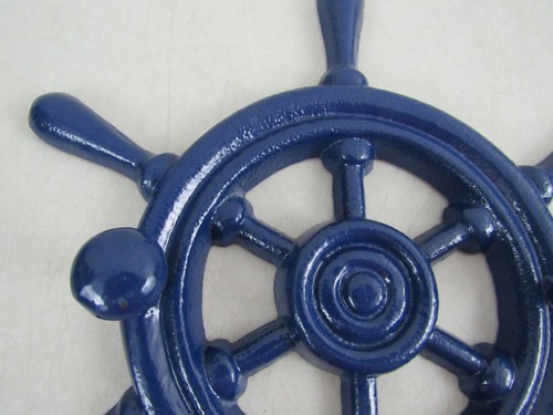 Cast Iron Nautical Ships Boat Wheel 3 Coat/Hat Hooks Wall Mount-11" Diameter - Picture 2 of 10