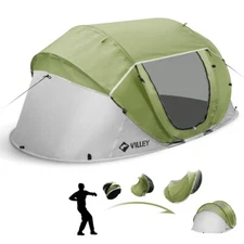 VILLEY 4 Persons Pop Up Tent Waterproof Automatic Lightweight Camping Beach Tent