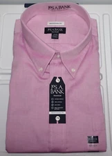 Jos A Bank Big Tall Traveler Dress Shirt 18 - 34/35 Traditional Fit Fuchsia (JH)