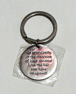 Go Confidently in the Direction of Your Dreams Keychain Affirmation Key Ring NEW