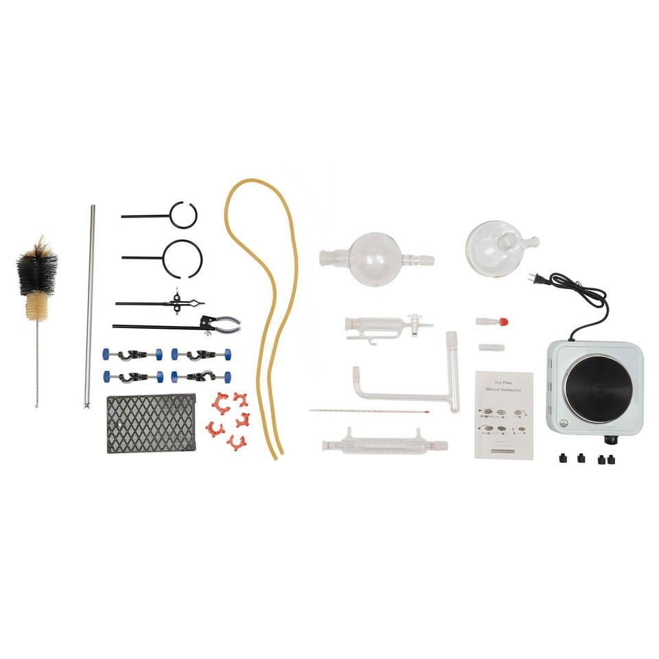 Organic Chemistry Lab Glassware Glass Kit Distillation Equipment Set