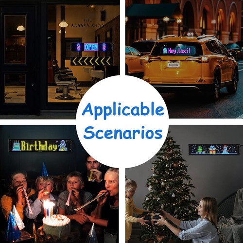 USB Coche Luz Trasera Ventana Pantalla LED Color APP Control Imagen Palabras - Imagen 12 de 16