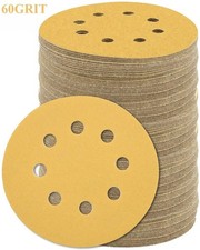 100PCS 5" Sanding Disc 60 Grit Hook & Loop 8-Hole Sandpaper Orbital Sander Paper 0.35 per gallon