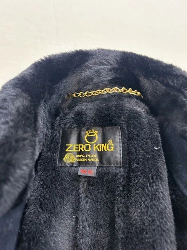 True VTG Zero King 60s Double Breasted Fur Lined Bridge Coat 46 XL Naval Officer image 12