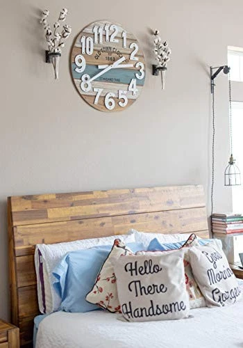 30" Madera Multicolor Marítima Costera Playa Gran Número Pared 30 pulgadas Azul Foto 4 de 4