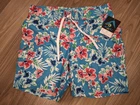 KANU Women's Misses Katya Board Shorts Surf Size 14 Aqua with Floral Pattern NWT