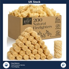 Natural Firelighters Long Burning Fire Starter Wood BBQ Oven 200 Pack 0.10 per lighter