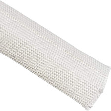 Insulation Braid Sleeving, 3.3Ft-25mm High TEMP Fiberglass Sleeve White