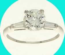 Natural Diamond Engagement Ring 1.54CT Platinum Alloy Round Brilliant Size 7.75