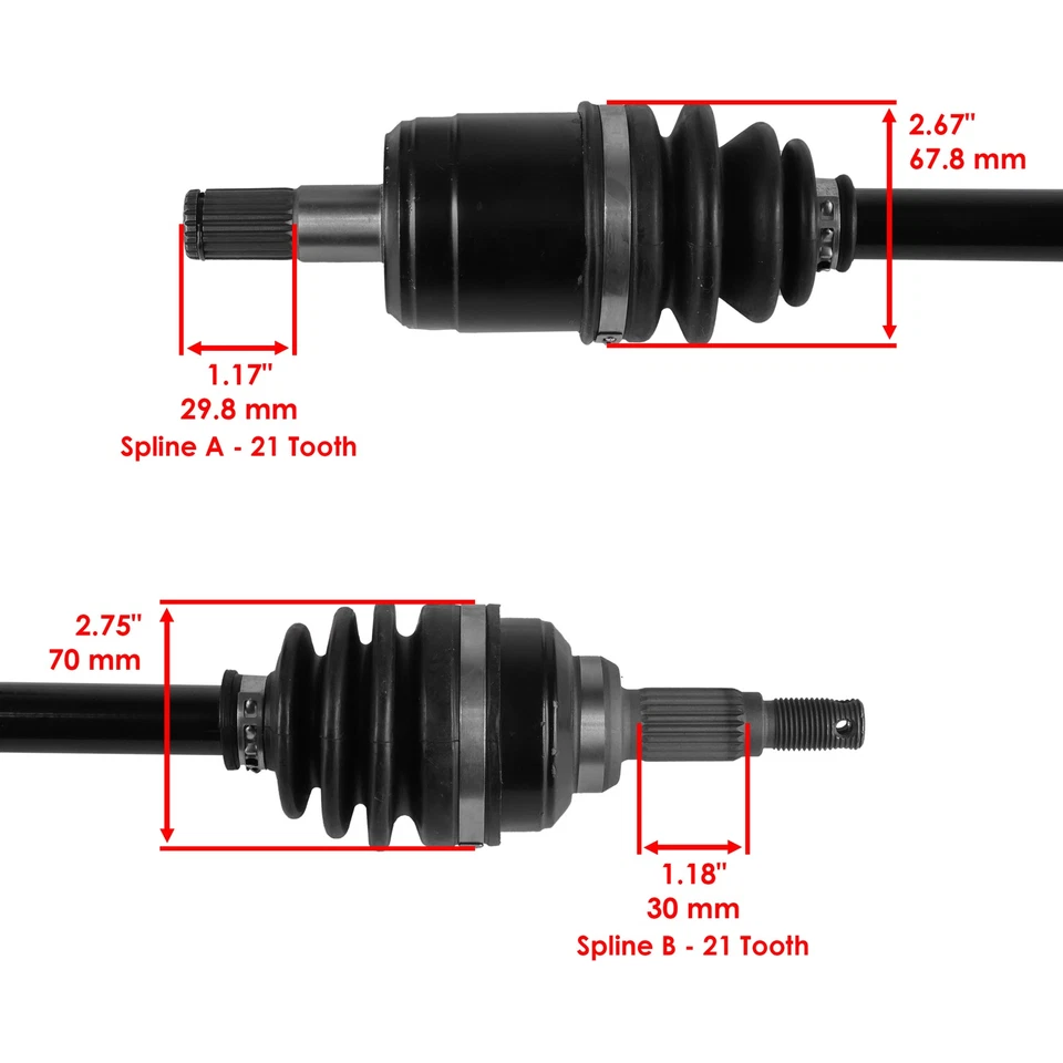 Front Left & Right CV Joint Axle With Bearing For Honda Foreman 450 TRX450 98-01 - Image 3 of 4