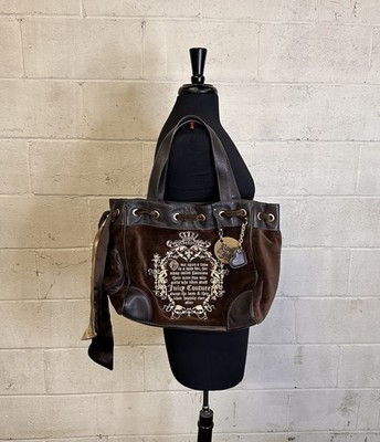 Vintage Y2K Daydreamer Royal Juicy Couture Brown Velour Leather
