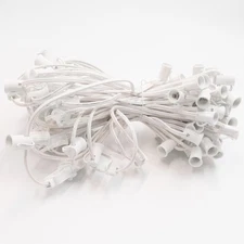 100FT C7 Light String Christmas Stringer, E12 Christmas Sockets 12" Spacing, ...