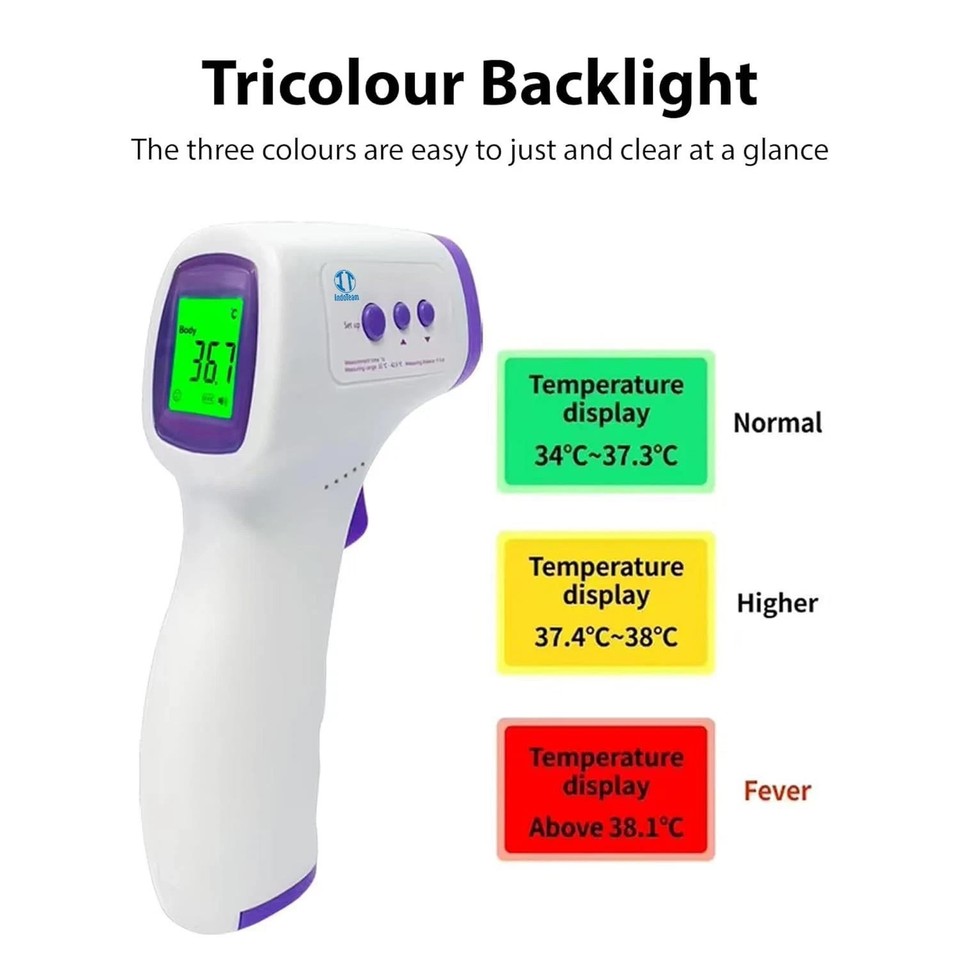 IndoTeam Forehead Thermometer for Adults Kids – No Contact Accurate ...