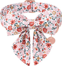 Dog Collar with Bow Tie, Flower Bowtie Dog Collar, Summer Bowtie Collar for Pupp