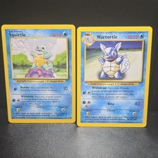Pokémon TCG Base Set Squirtle 63/102 & Wartortle 42/102 Lot of 2