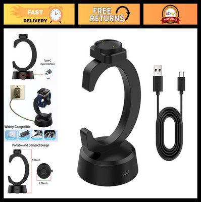 Smartwatch Charging Dock for Bip 6, Active 2, Square - 3.3ft USB C Charger Stand